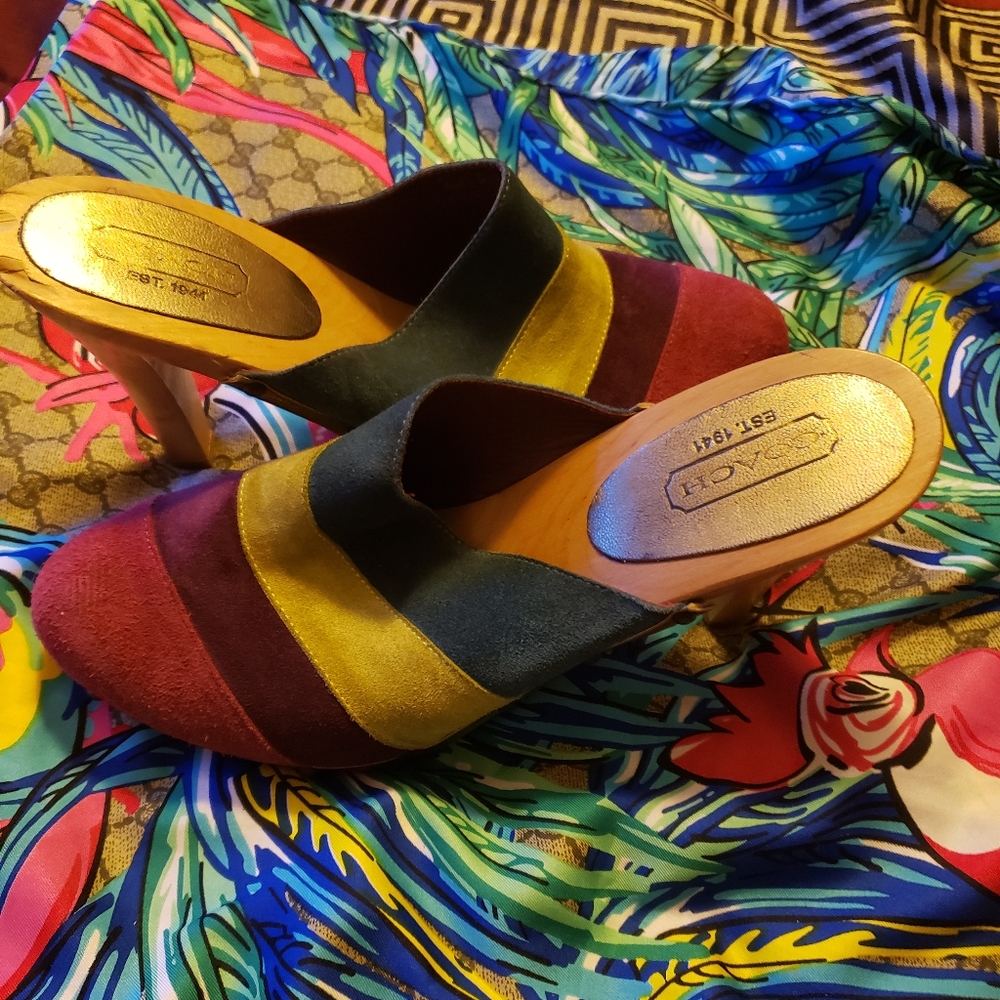 Used Coach Colorful Heel Mule Size 10